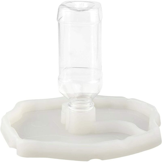 Turtle Drinking Fountain, 2 in 1 Anti-Overflow Bowl Food Drinking Fountain, Gecko-Luminous Turtle Plastic Bowl