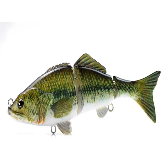 Bionic Fishing Lure Hard Body Sinking Bait 3 Segment Fishing Bass Lure Multi-jointed Fishing Lure Artificial Bait Lifelike Crankbait Hooks