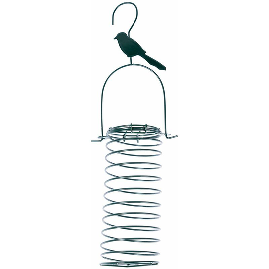 Metal Hanging Bird Feeder with Bird Decoration, Great Tit - Green - Green - Green - Homescapes