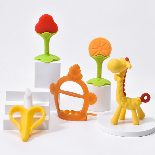 Sun Flowergb - Baby Teether Set Baby Teether Chew Toys Natural Organic Freezer Safe for Infants and Toddlers bpa Free Teething Set for Boys and Girls
