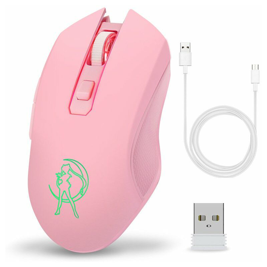 Rechargeable Wireless Mouse, 7 Colors Backlit Mouse with 2.4GHz Mini usb Receiver, Gaming Mouse, Compatible with Laptop, pc, Computer, Chromebook,