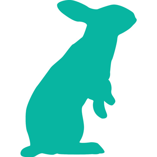 (Turquoise, Medium - W44cm x H60cm) Rabbit Silhouette Wall Sticker Decal - Apartment47 Home Decor - Premium Matt Vinyl Decal UK - Animal Hare Nature