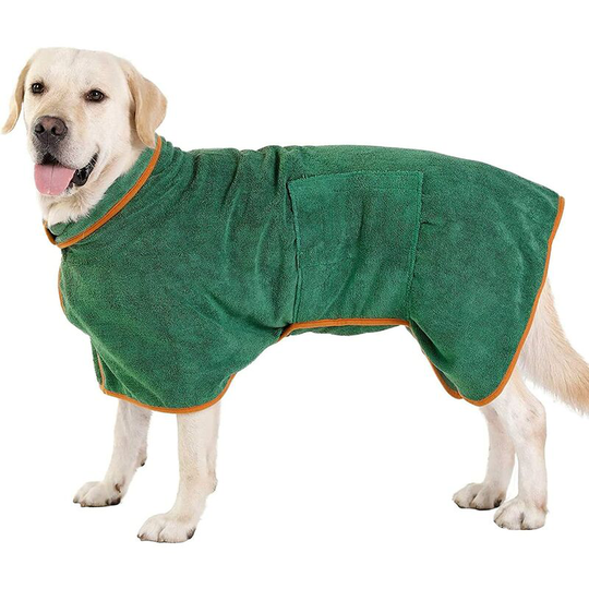 Adjustable Microfiber Dog Bath Robe Small Dog Bathrobe Super Absorbent Dog Bath Towel for Drying After Swimming, Bathing or Going Out in the Rain