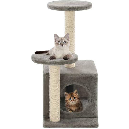 Cat Tree with Sisal Scratching Posts 60 cm Grey