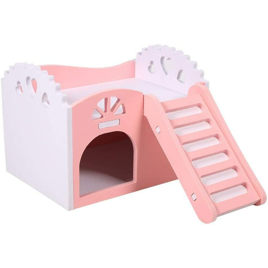 Hideout House, Hamster House, Sustainable Home for Pets, for Small Animal Habitat (Pink)