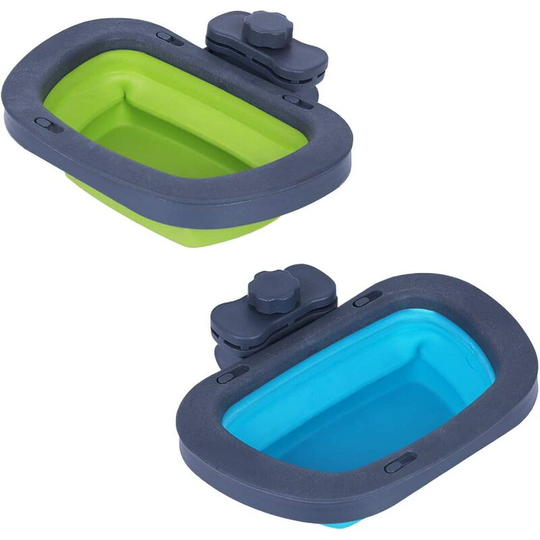 Devenirriche - Foldable Silicone Dog Bowls Fixed Hanging Food Bowl Food Water Dual Purpose Portable Travel Bowl Small Medium Cats Dogs Other Small
