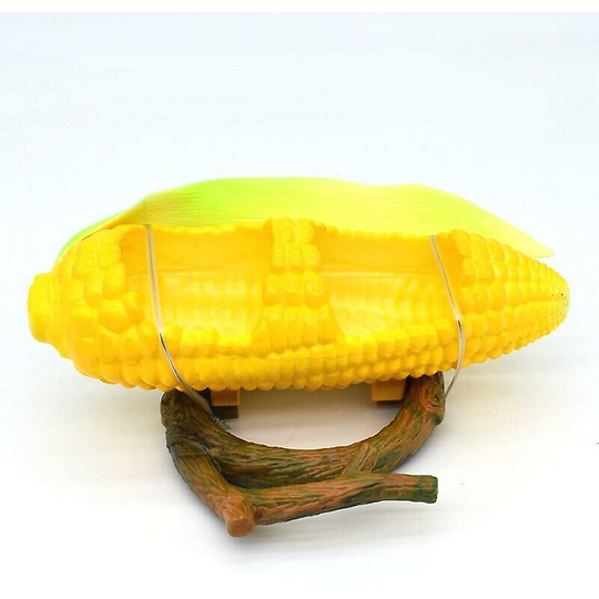 Simulation Fruit Shape Birds Feeder Cute Plastic Pumpkin Apple Corn Orange Shape Hanging Cage Parrot Feeding Cup Pet Supplies (Corn)