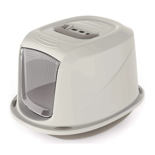 Cat Hooded Litter Tray Grey Medium Kitten Toilet Enclosed Box Pan Loo Filter Flap Door