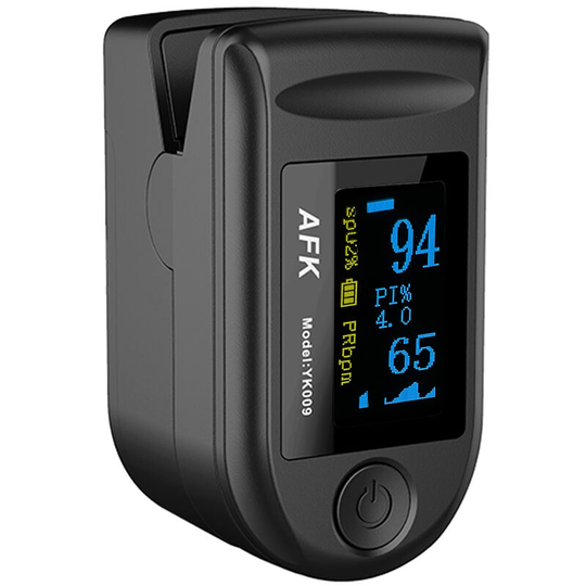 Afk YK009 Fingertip Pulse Oximeter oled Display Blood Oxygen Saturation & Pulse Rate Monitor Fingertip SpO2 Measurement Meter with Lanyard,Black