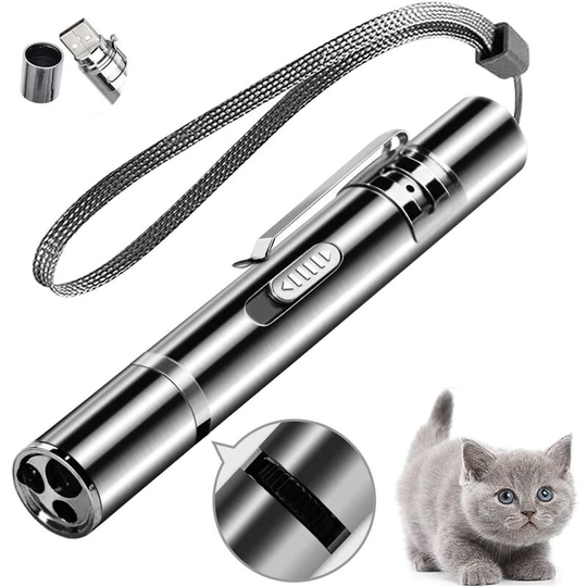 Cat Laser Toy, Red Dot led Light Pointer Interactive Cat Toys for Indoor Cats Dog, Long Range 3 Mode Lazer Projection Playpen for Kitten Outdoor Pet
