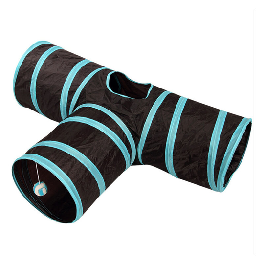 Cat Tunnel, Interactive 3 Way Bendable Tunnel Tube Maze Toy for Small Animals, Rabbit, Kitten, Puppy, Ferrets, Guinea Pigs (3 Way)