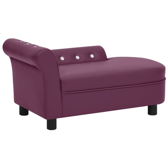 Dog Sofa Burgundy 83x45x42 cm Faux Leather Vidaxl Purple