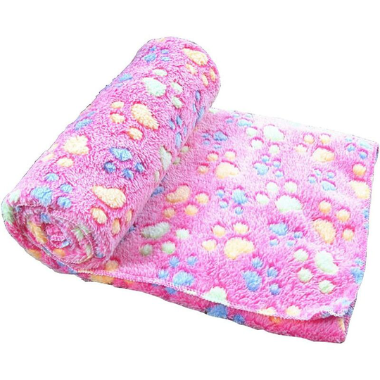 Blanket Pet Cushion Small Dog Cat Bed Soft Warm Sleep Mat Puppy Kitten Soft Blanket Doggy Warm Bed Quilt Mat Paw Print Cushion, Pink s