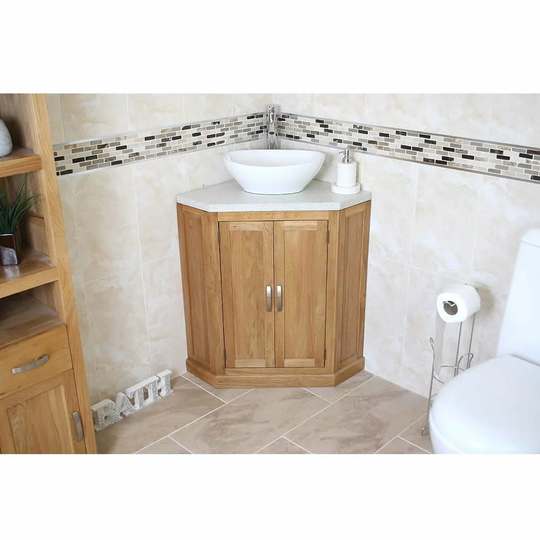 Delozier Solid Oak 550mm Free-Standing Vanity Unit