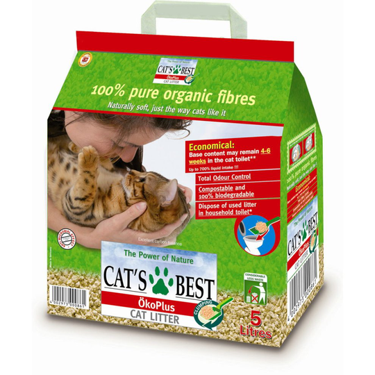 Cats Best Okoplus Clumping Cat Litter 5l / 2.5kg (Pack of 6)