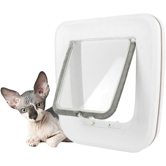Joorrt - Pet Door, 4-Way Lockable Magnetic Door, Interior White Pet Door Kit for Cats and Small Dogs, Easy Installation