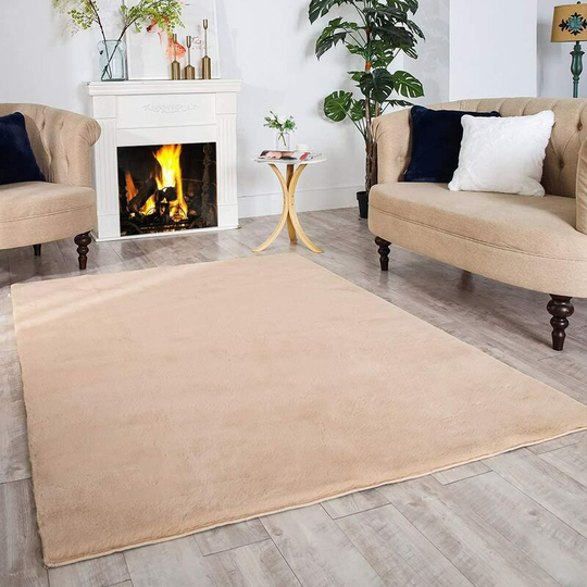 Ultra Soft Faux Rabbit Fur Chair Cover Couch Pad Area Rug Fluffy Bedside Carpet Mat for Bedroom Floor Living Room,2ft x 6ft,Navy