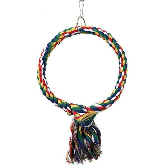 Support Cotton Rope Parrot Toy Bird Cage Decoration Budgies Toys Hanging Bird Perch Chew Toy Cage Parrot Swing Perches Bird Parrot Circle