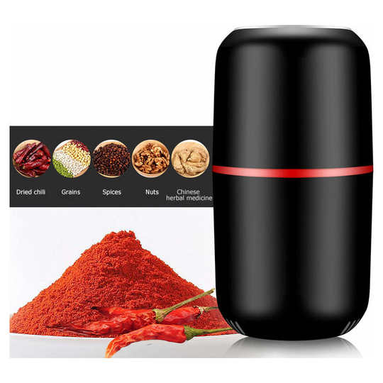 Electric Coffee Grinder, Portable Electric Coffee Bean and Spice Grinder with Stainless Steel Blades and Brush Grain Mill Grinder for Grain, Spices,