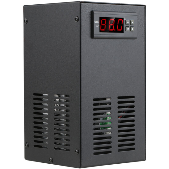 Aquarium Chiller Aquarium Cooler LCD Display Quiet Fish Tank Cooling System 20L for Fish Water Grass Coral Shrimp Farming,model:Black UK Plug & 20L