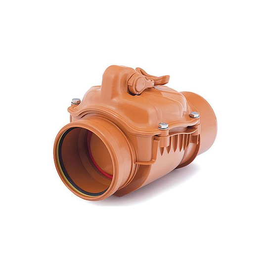 Karmat - 110mm Horizontal Polypropylene Check Non-Return Anti-Flood Valve Backwater Prevented