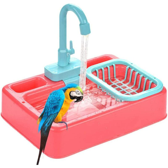 Perle Raregb - Perle rare Automatic Bathtub Pool Toys, Pink Parrot Bathroom Shower Drinkers