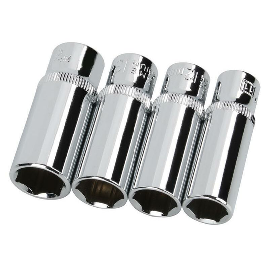 4pc 1/4 inch 11-14mm 6 Point Hex Socket Wrench Auto Repair Hand Tool Nut Removal Tool
