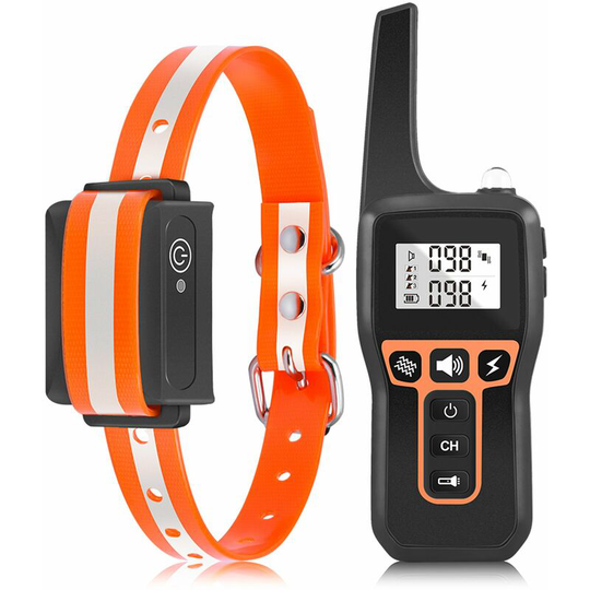 Lifcausal - IP67 Waterproof Rechargeable Dog Training Collar Automatic Electric Shock Dog Collar Reflective Nylon Tape Bark Stopper Automatic Dog