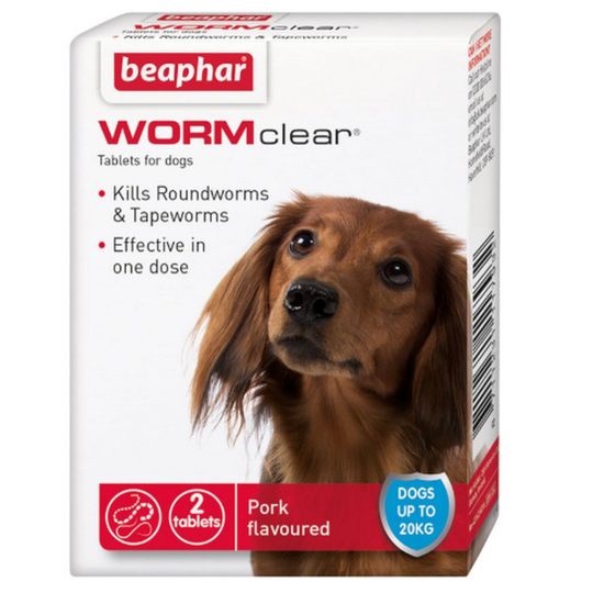 (2 Tab, May Vary) Beaphar WORMclear Dog Treatment