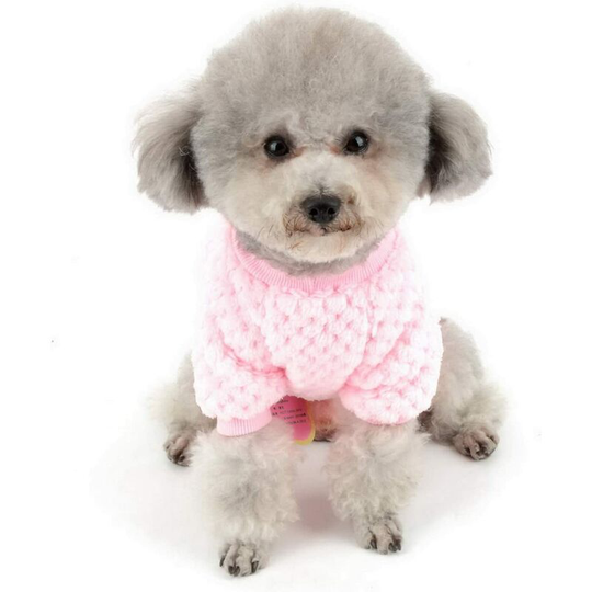 Sweater for Small Dog/Cat Fleece Winter Coats Warm Pullovers Pet Jumper Puppy Jacket Shirt Sweatshirt Vetement Chihuahua Yorkshire Pink l