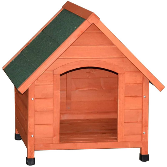 @pet - Dog House with Plastic Flaps Classique Natural 88x78x80 cm Brown