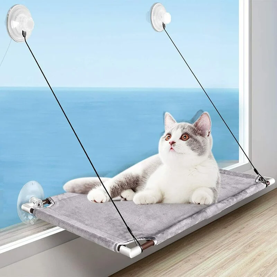 Cat Hammock Window | Suitable for large cats up to 25 kg | Reinforced cat hammock for sunbathing with strong suction cups