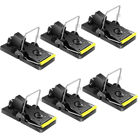RHAFAYRE Mouse Trap Rat Trap (Pack of 6) for Indoor Kitchen Home Garden, New Powerful Spring Mouse Trap, Safe, Sensitive, Effective, Easy to Use