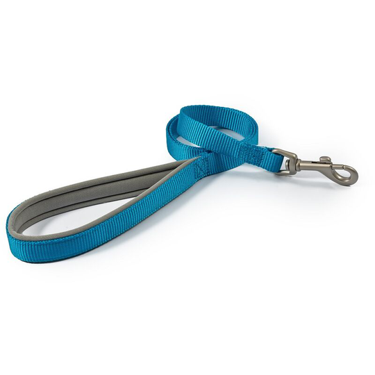 Padded Dog Lead (100cm x 1.2cm) (Aqua Blue/Grey) - Aqua Blue/Grey - Ancol
