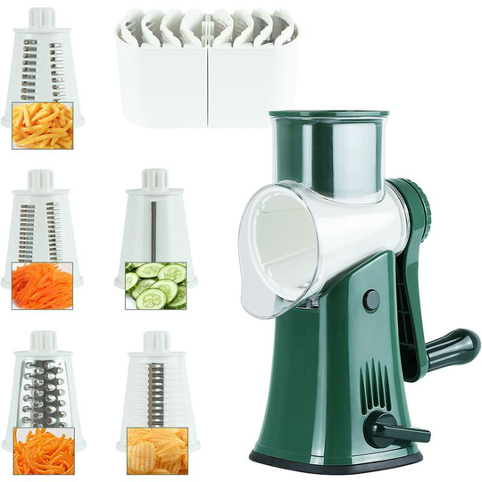 Echoo - Vegetable grater, multifunction cheese grater with 5 drum blades, kitchen mandolins, vegetable cutter, vegetable slicer for cheese, cucumber,