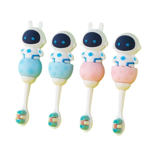 Ilovemilan - 2 children ten thousand hair manual cute robot rabbit toothbrush baby 1-6 years old and over half years old children brush soft hair