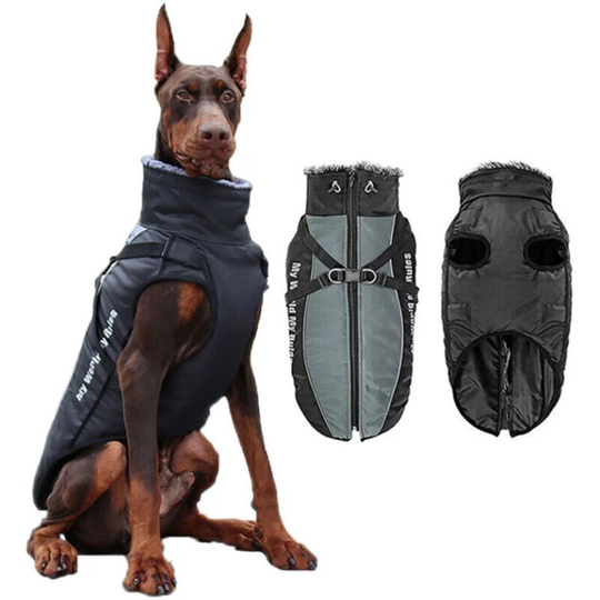 Morejieka - Dog Winter Coats Waterproof Reflective Dog Coat for Cold Weather Zip Up Dog Jacket for Medium Large and Extra Large Dogs meteorite xl