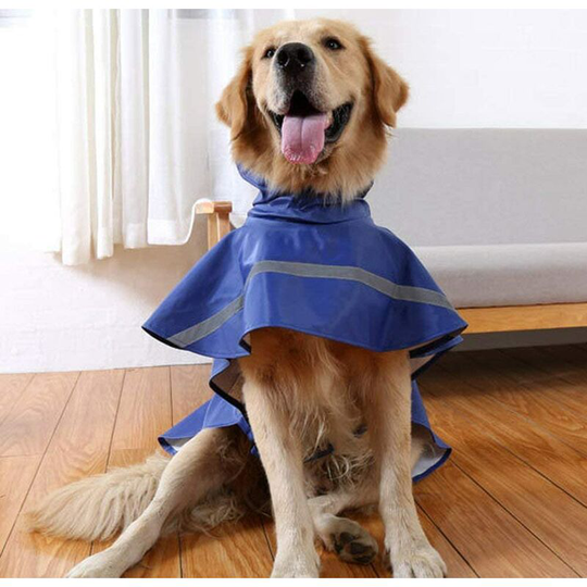Adjustable Hooded Waterproof Dog Raincoat Reflective Dog Raincoat Rainwear Clothes for Small Medium Large Dogs (xl, Dark Blue)