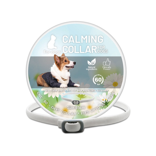 Collar Calmante para Gatos,Collar para Gatos,De Tamanho Ajustável Tranquilizar Antiestres Collar,Blanco 65cm, 3 piezas