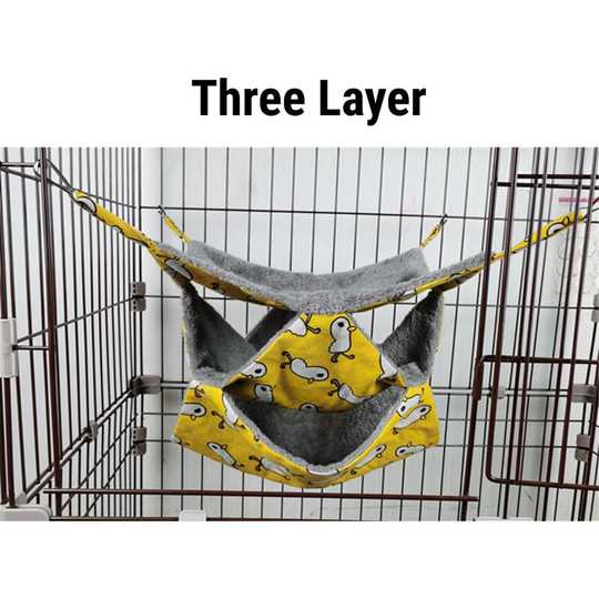 Insma - Hamster Hammock Warm Canvas Small Pet Hanging House yellow s Three Layer