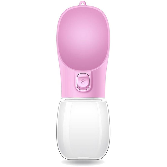 Portable Dog Bottle Water Dispenser Travel Outdoor Pet 350ml Pink