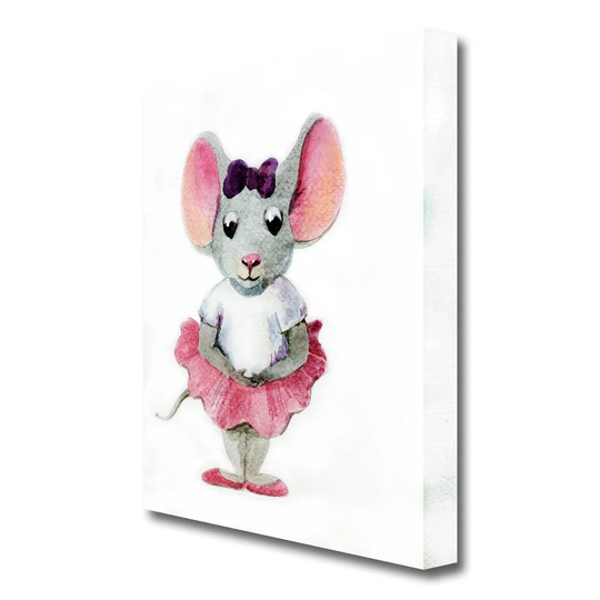 Ballerina Mouse 1 - Wrapped Canvas Painting Print