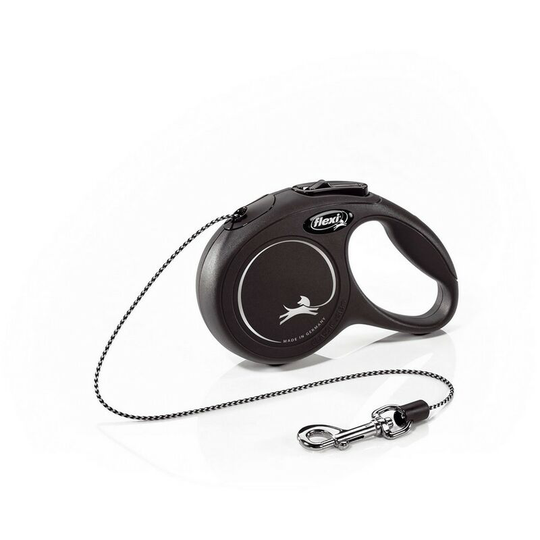 New Classic Retractable Dog Cord (5m) (Black) - Black - Flexi