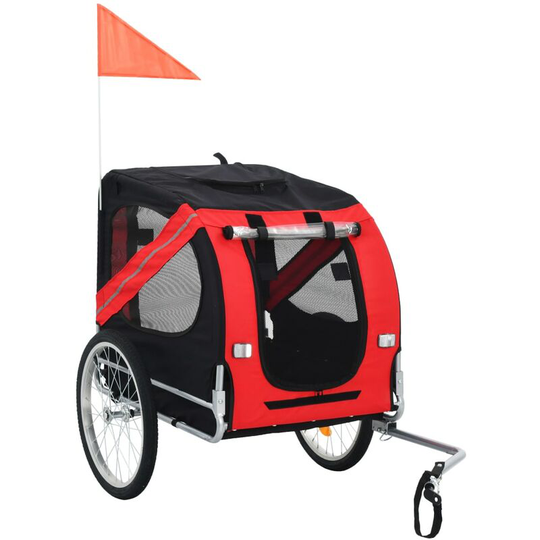 Topdeal - Dog Bike Trailer Red and Black VDFF32726_UK