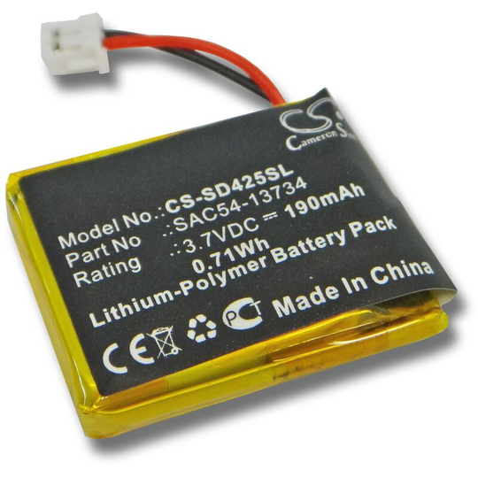 Vhbw - Replacement Battery compatible with Sportdog Remote Transmitter SDT00-13857, SD-425 Dog Collar Trainer (190mAh, 3.7V, Li-Polymer)