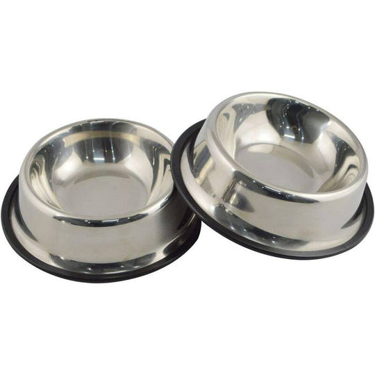 Stainless steel dog bowl with rubber base for small/medium/large dogs