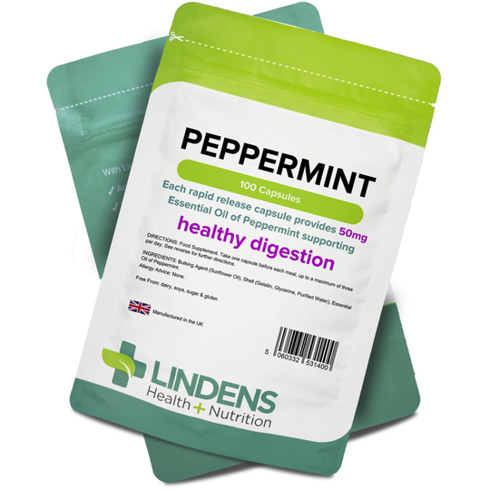 Peppermint Oil 50mg 100 Capsules Lindens H+N [1400]