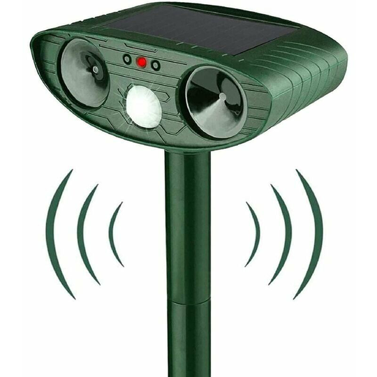 FlkwoH Ultrasonic Cat Repeller, Solar Powered Cat Repeller, Ultrasonic Rodent Repellent with Motion Sensor, Waterproof Outdoor Cat Repeller for Anti