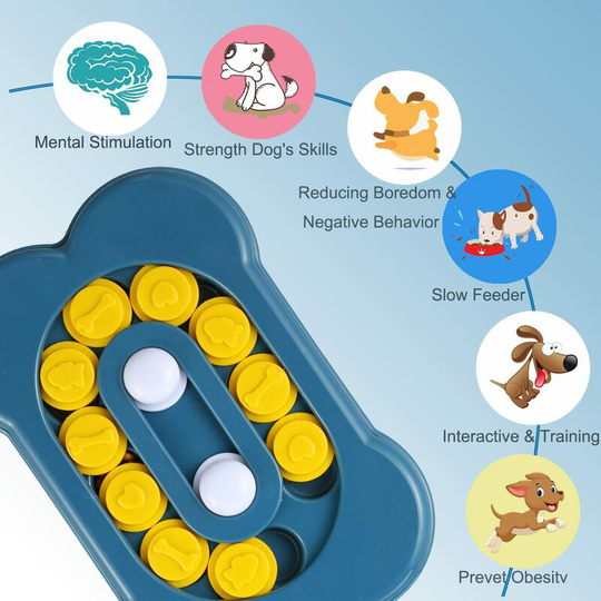 Pet Puzzle Toys for Smart Dogs, Mental Enrichment and Brain Stimulation, Advanced Interactive Puppy Feeder to Keep Bored and Active Dogs Occupied,