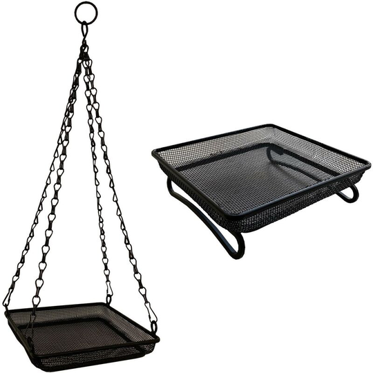 Wild Bird Seed And Nut Hanging and Ground Feeder Tray Pack of 2